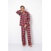 Пижама мужская со штанами из фланелевой хлопковой ткани